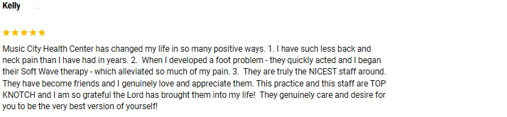 Chiropractic Hendersonville TN Kelly Screenshot Testimonial